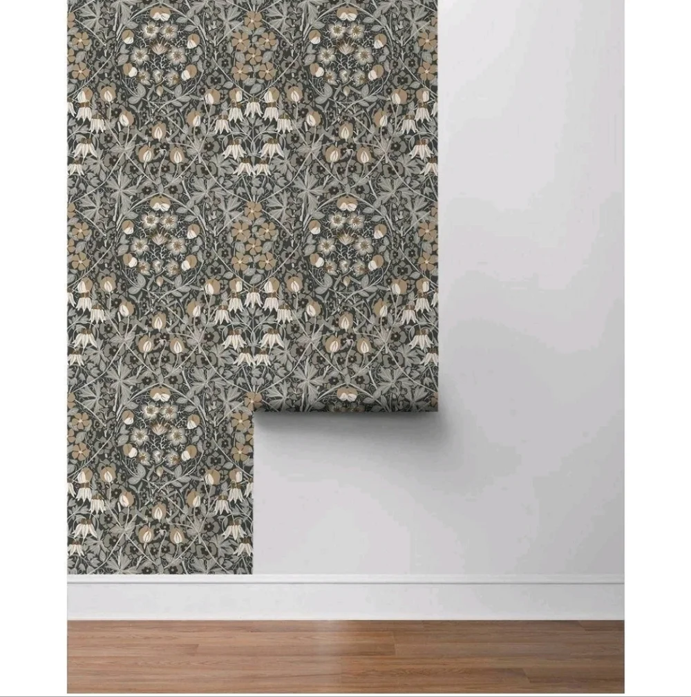 NextWall Tulip Garden Peel and Stick Wallpaper: Vintage Floral, Repositionable,